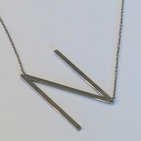 Jewelry - 💐5/25 large capital N pendant silver tone